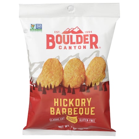 Boulder Canyon Boulder Canyon Hickory Barbeque Kettle Cooked Potato Chips 2 oz Pegged 527691